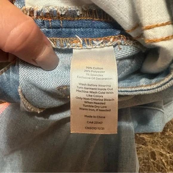 Women’s TALBOTS  Modern Ankle Jean‎ Pink White Stripe. Size 2P. - Picture 9 of 9